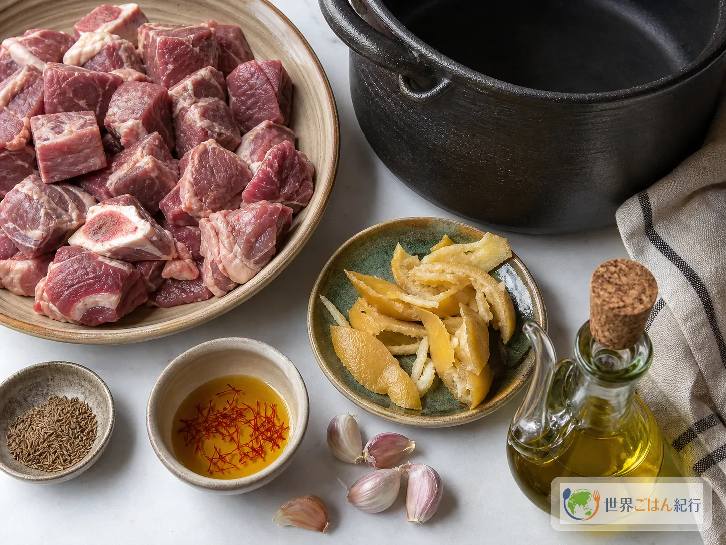 手順1: 香味と羊肉を準備する