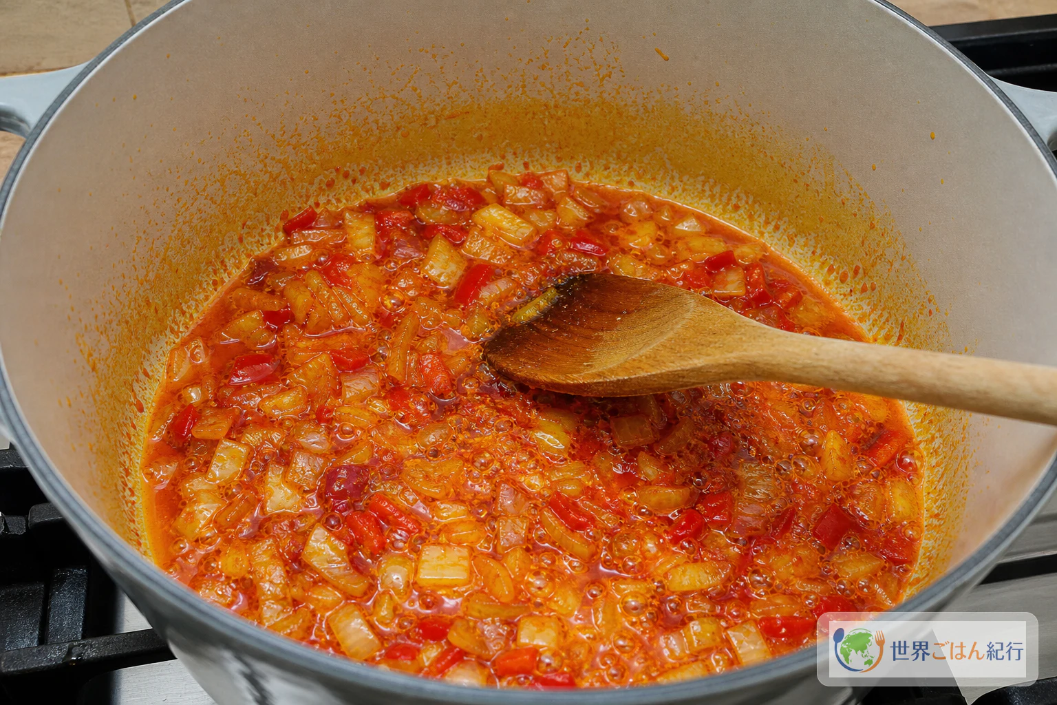 手順3: 赤パーム油で香味を立てる