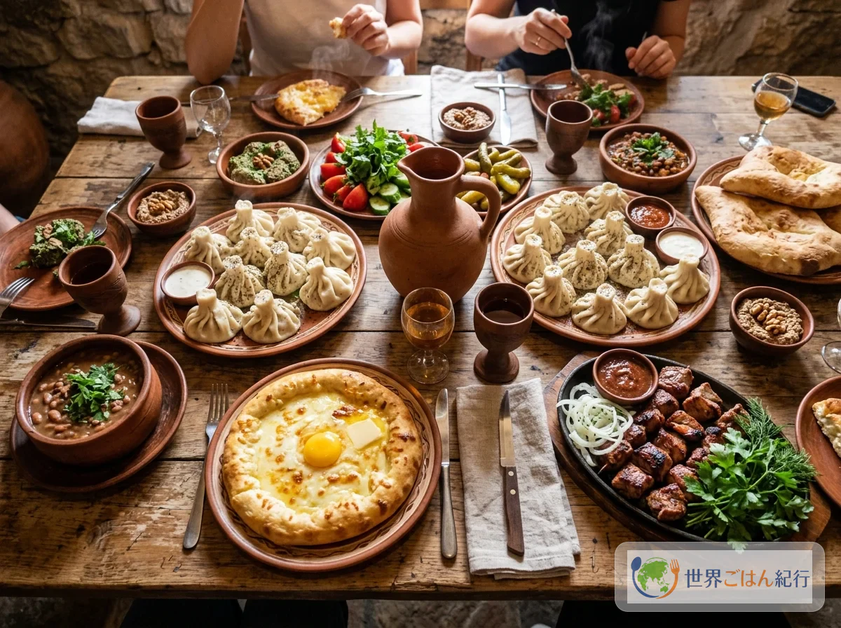 ジョージア料理の代表的な食卓