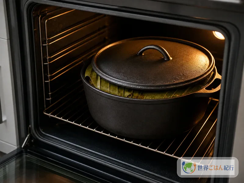 手順5: 170℃のオーブンで肉をほどく