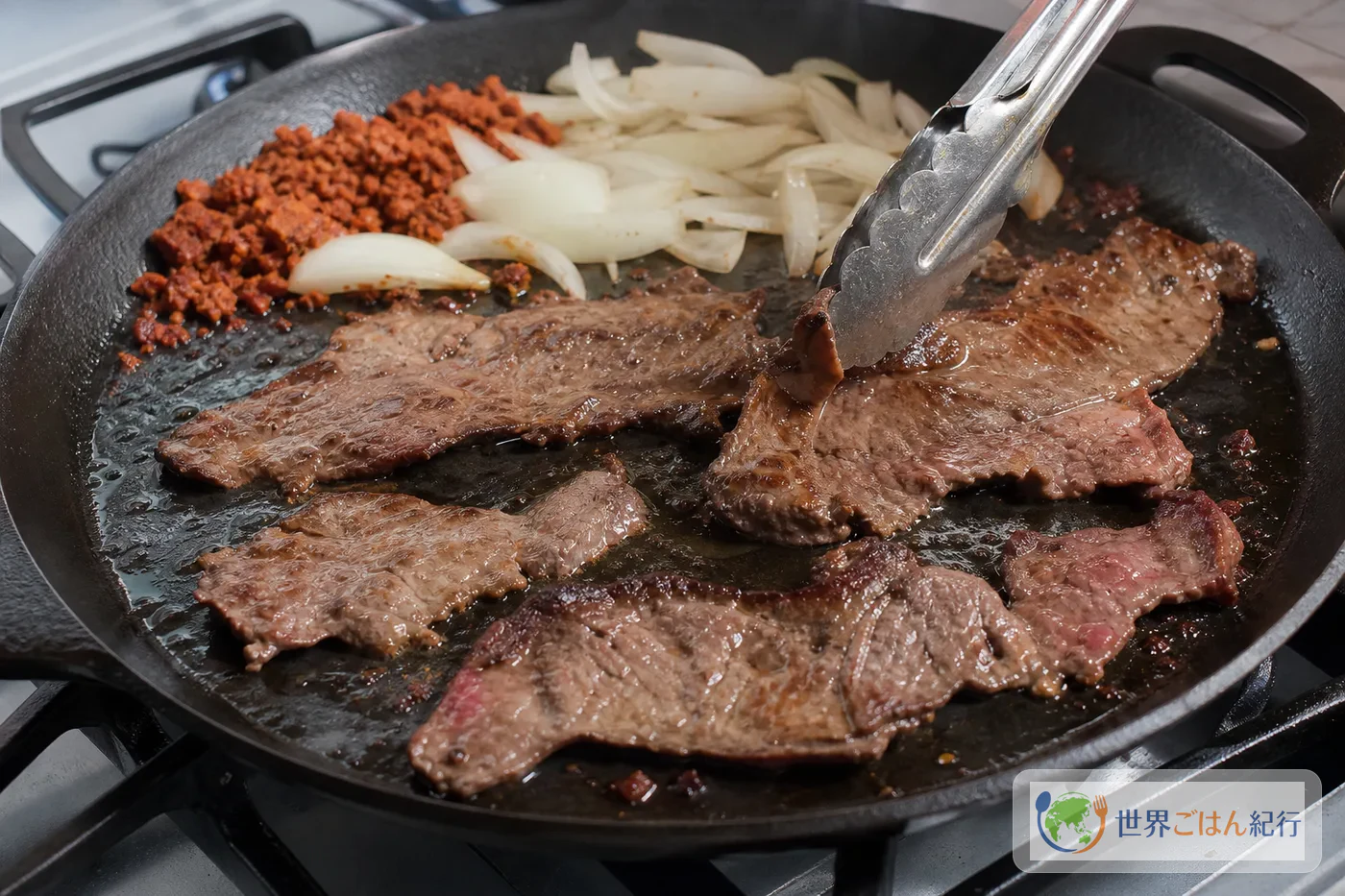手順5: 牛肉を強めに焼く