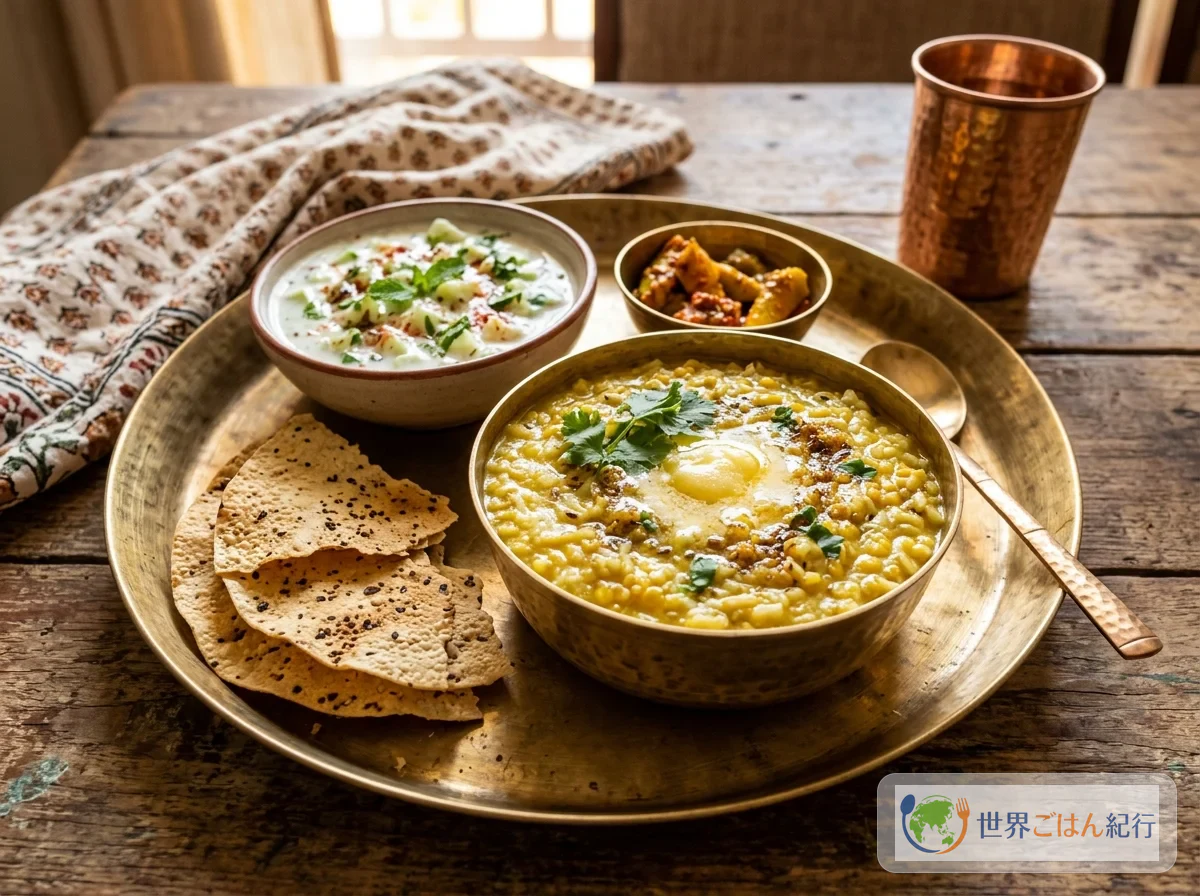 インド料理のスパイスと主食の食卓