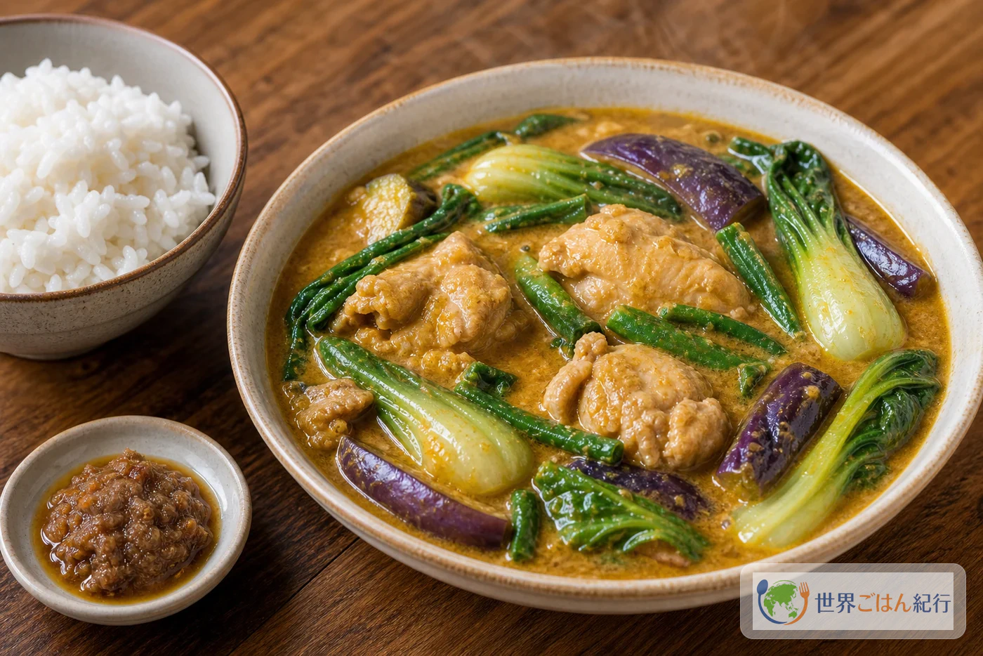 鶏肉で作った軽いカレカレのバリエーション