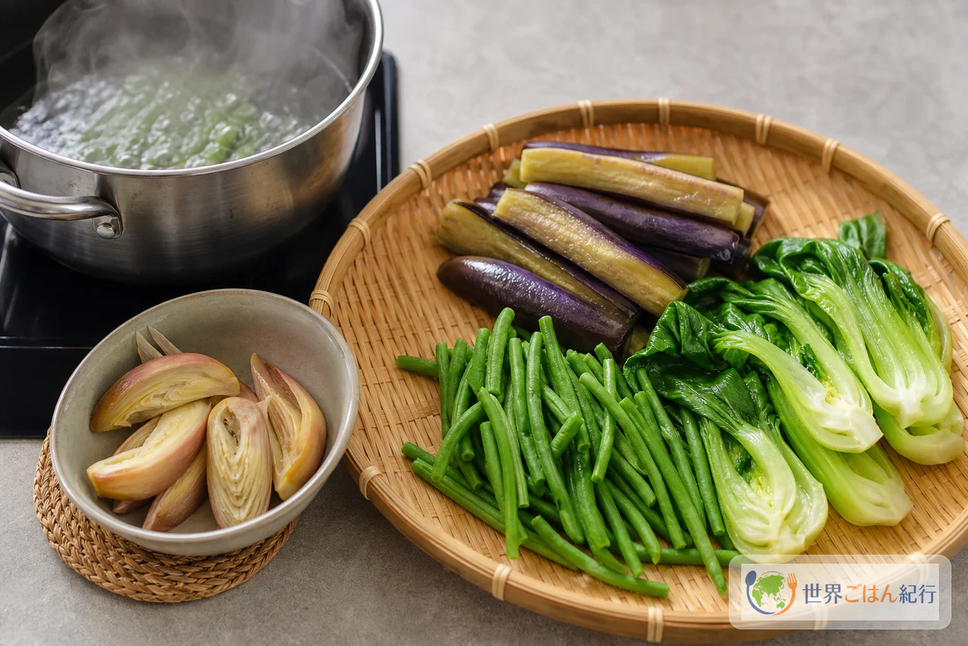 手順5: 野菜を下ゆでする