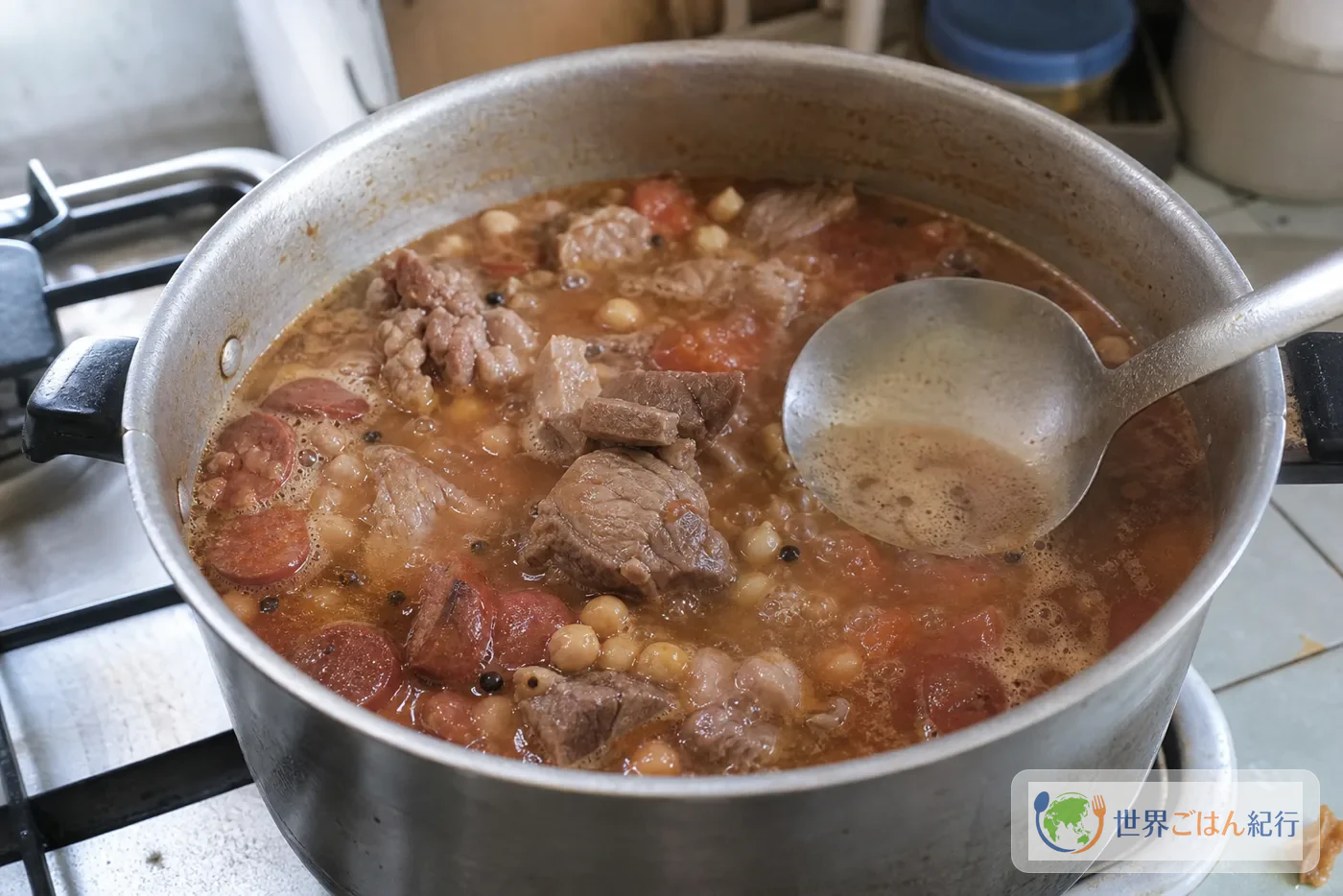 手順4: 肉と豆を静かに煮る