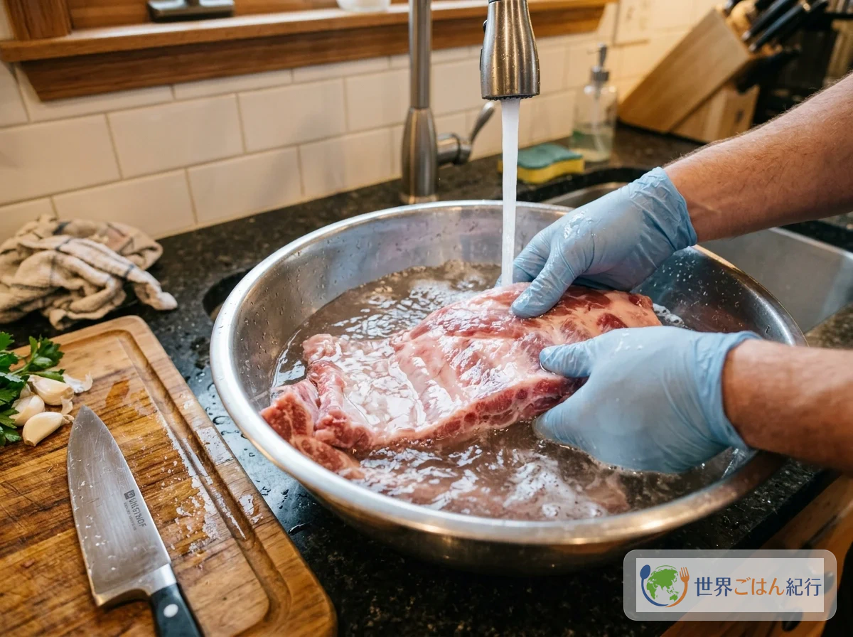 手順1: 豚肉の下処理（10分）