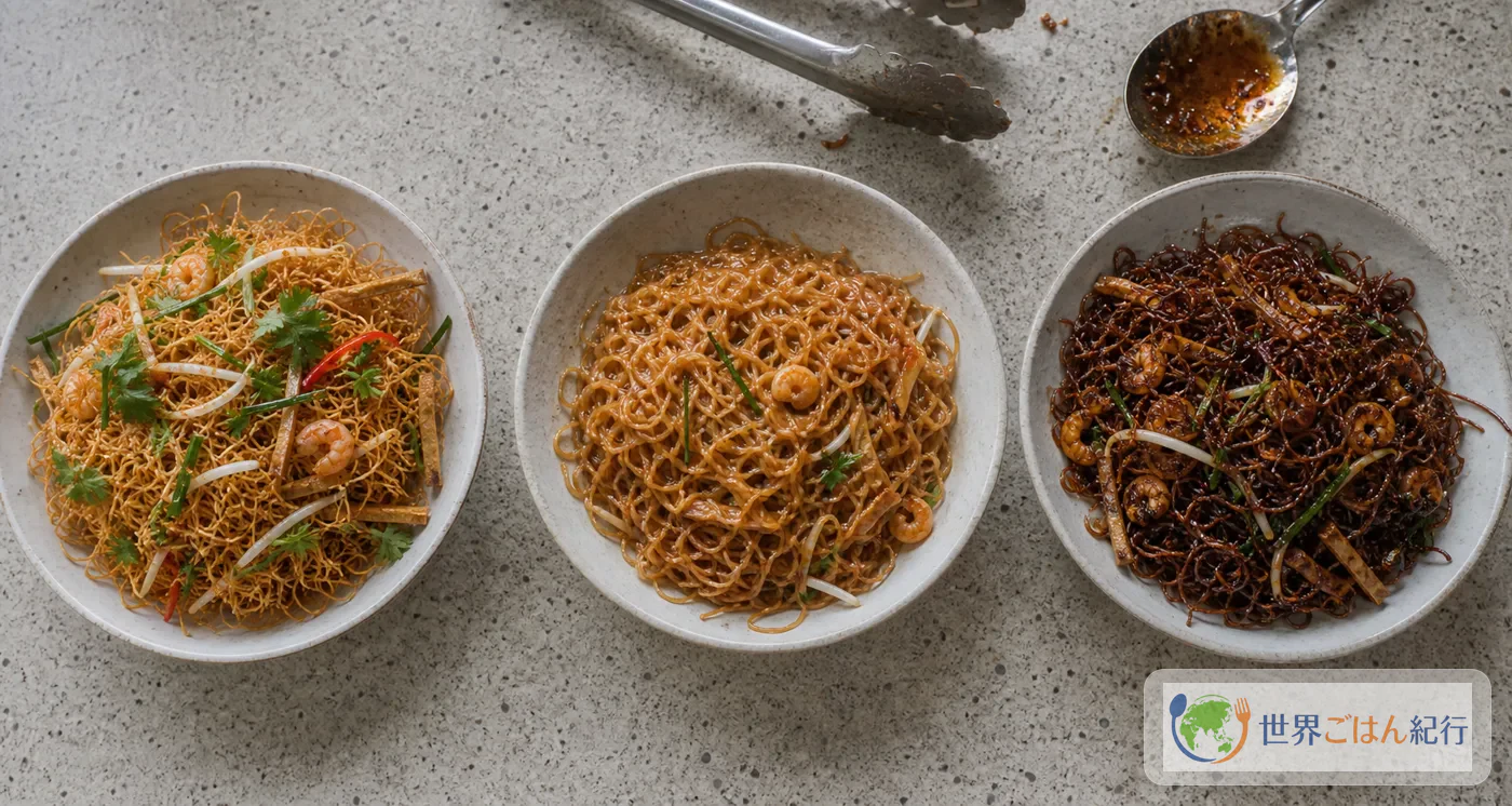 ソース量や麺の湿り具合を見比べるミーグロープの失敗例